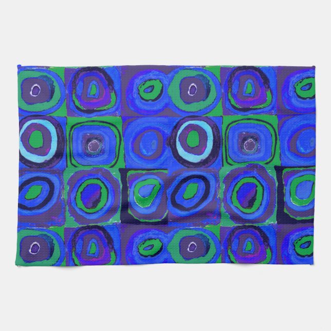 Linge De Cuisine Kandinsky Farbstudie Carrés Bleus Cercle Carré  (Horizontal)