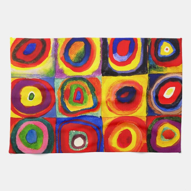 Linge De Cuisine Kandinsky Farbstudie Quadrates Cercles Art  (Horizontal)