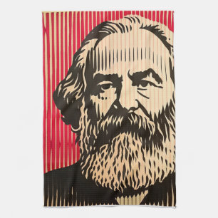 Linge De Cuisine Karl Marx dans le style d'illusion optique BAUHAUS