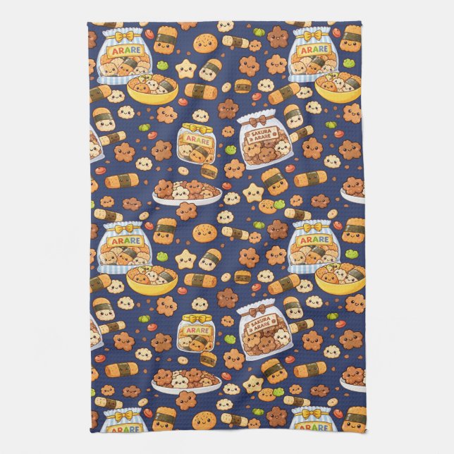 Linge De Cuisine Kawaii Sakura Arare kakimochi (Vertical)