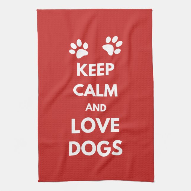 Linge De Cuisine Keep calm and love dogs (Vertical)