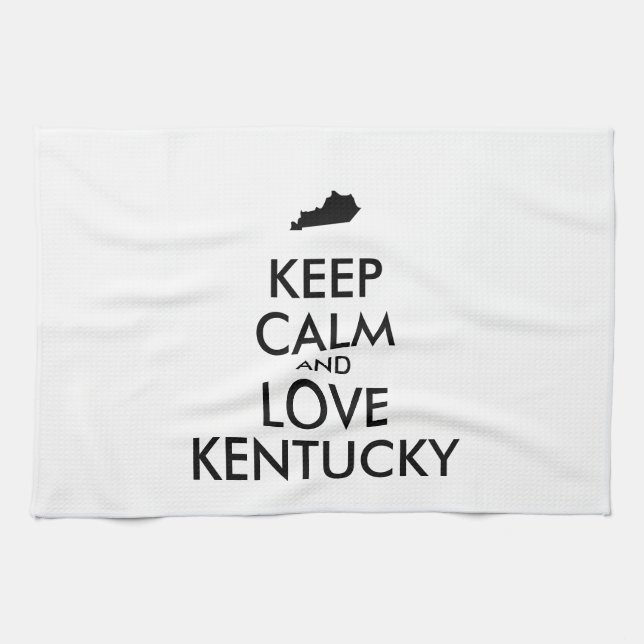 Linge De Cuisine KEEP CALM et LOVE KENTUCKY personnalisables (Horizontal)