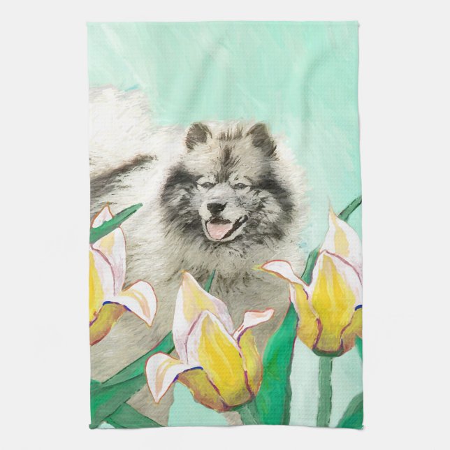 Linge De Cuisine Keeshony in Tulips Peinture mignonne Original Chie (Vertical)