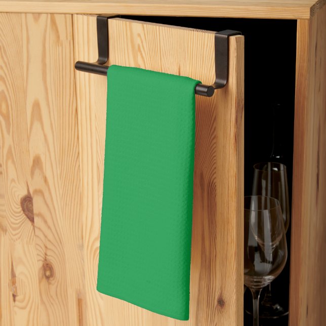 Linge De Cuisine Kelly Vert couleur solide (Pliage en tiers)
