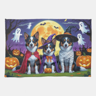 Linge De Cuisine Kelpies australiennes Chiens Citrouille Halloween 