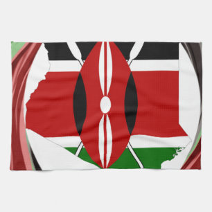 Linge De Cuisine Kenya Célébration drapeau coloré Carte vectorielle
