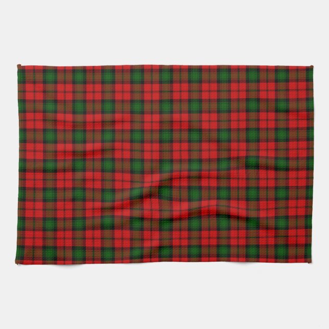 Linge De Cuisine Kerr tartan rouge vert plaid (Horizontal)