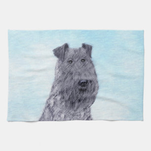 Linge De Cuisine Kerry Blue Terrier peinture mignonne Chien d'origi