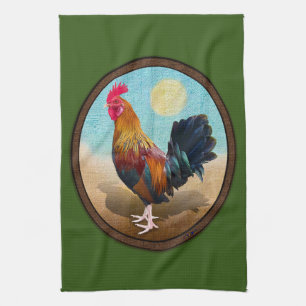 Linge De Cuisine Key West - Rooster tzigane Vintage ovale