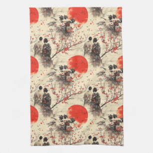 Linge De Cuisine Kimono Couple Sakura Romantique Motif (3)