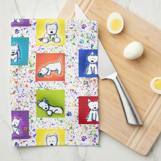 Linge De Cuisine KiniArt Flowerbox Westies (Quart Plié)