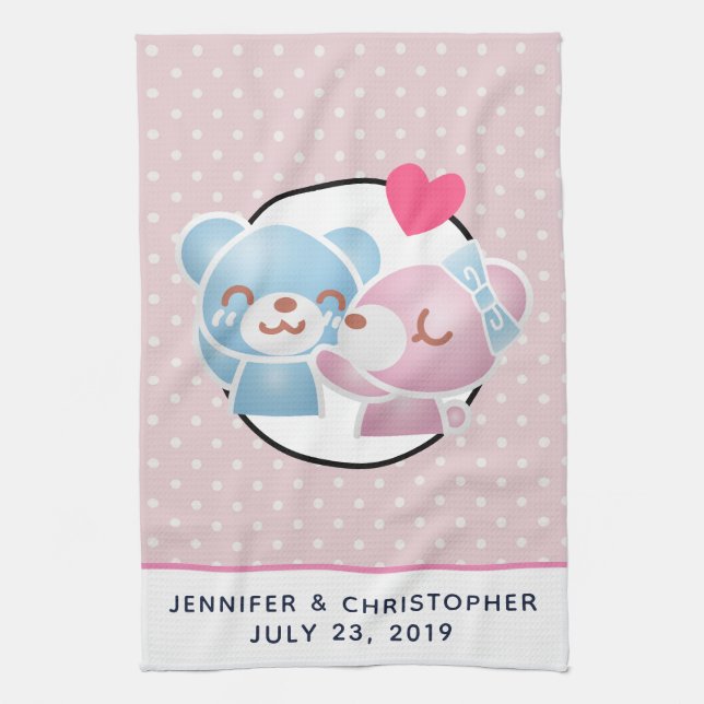 Linge De Cuisine Kissing Bears mignon et Kawaii (Vertical)