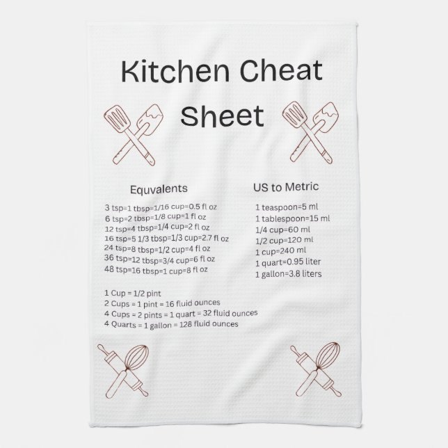 Linge De Cuisine Kitchen Cheat Sheet Towel (Vertical)