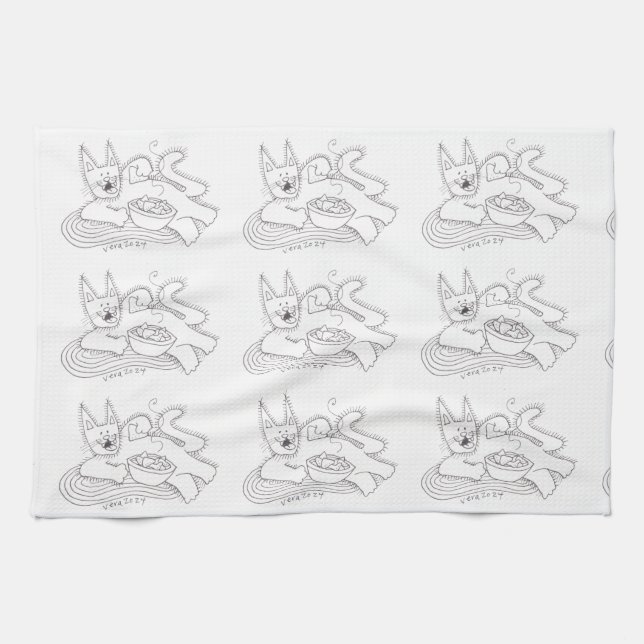 Linge De Cuisine Kitsu Kitsa Chat Perogies Ukrainiens (Horizontal)