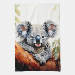 Linge De Cuisine Koala assis dans un eucalyptus