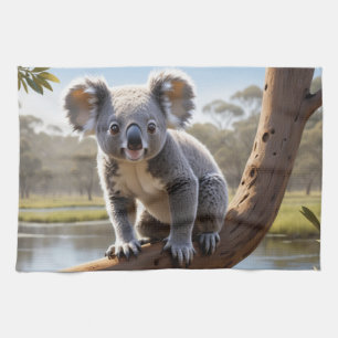 Linge De Cuisine Koala jeune par un lac