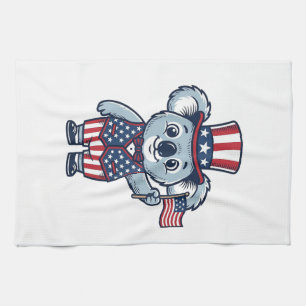 Linge De Cuisine Koala Patriotique Vectoriel Design de Chemise Vint