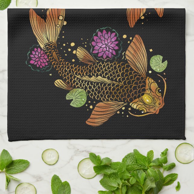 Linge De Cuisine Koi Fish (Plié)