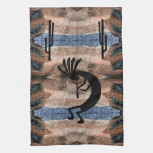 Linge De Cuisine Kokopelli Sud-Ouest Désert Brown 2 Mosaïque