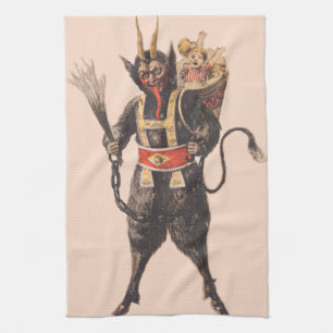 Linge De Cuisine Krampus enlève des enfants avec une badine
