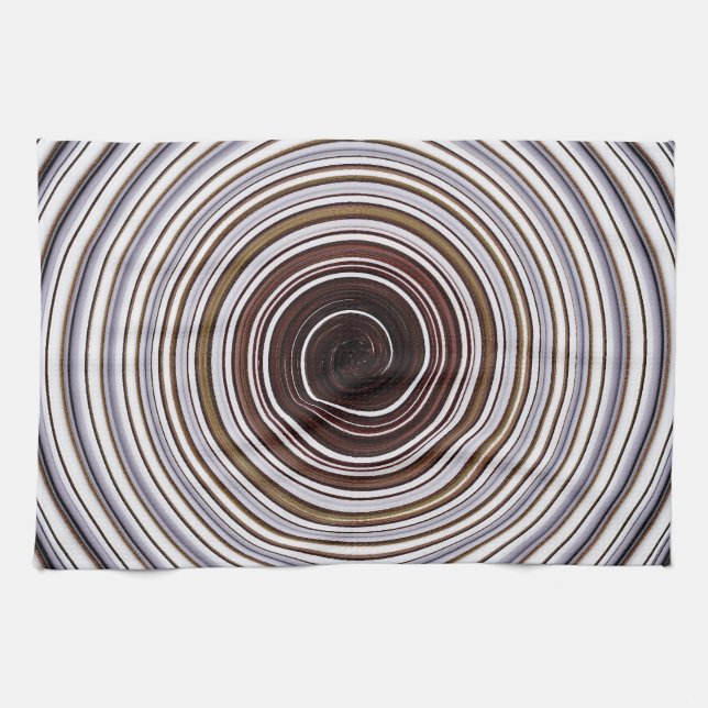 Linge De Cuisine Küchentuch grau-braune Spirale (Horizontal)