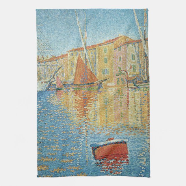 Linge De Cuisine La Bouée Rouge par Paul Signac, Pointillisme Vinta (Vertical)