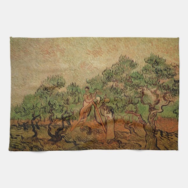 Linge De Cuisine La cueillette d'olives par Vincent van Gogh (Horizontal)