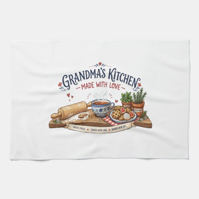 Linge De Cuisine La cuisine de grand-mère faite avec amour (Horizontal)