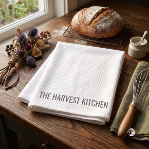 Linge De Cuisine La cuisine de récolte Farmhouse Texte Blanc