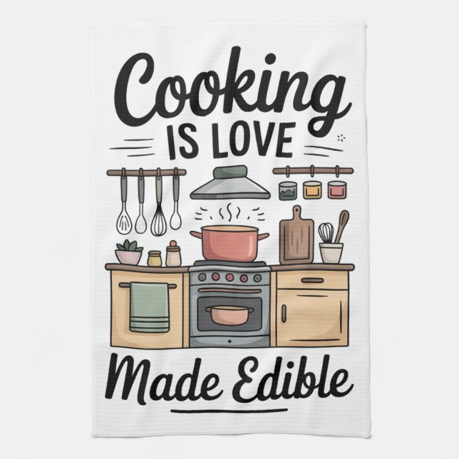 Linge De Cuisine La cuisine est l'amour (Vertical)