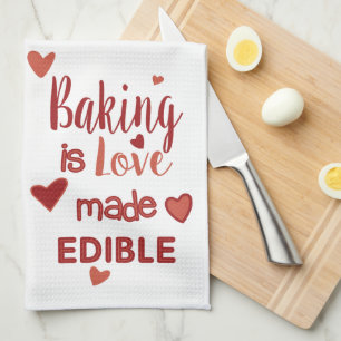 Linge De Cuisine La Cuisine Rouge Et Rose Est Amoureuse Fabriquée