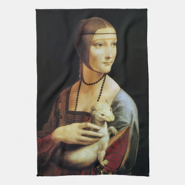 Linge De Cuisine La Dame à l'hermine de Léonard de Vinci (Vertical)