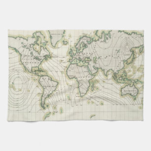Linge De Cuisine La déclinaison magnétique du monde