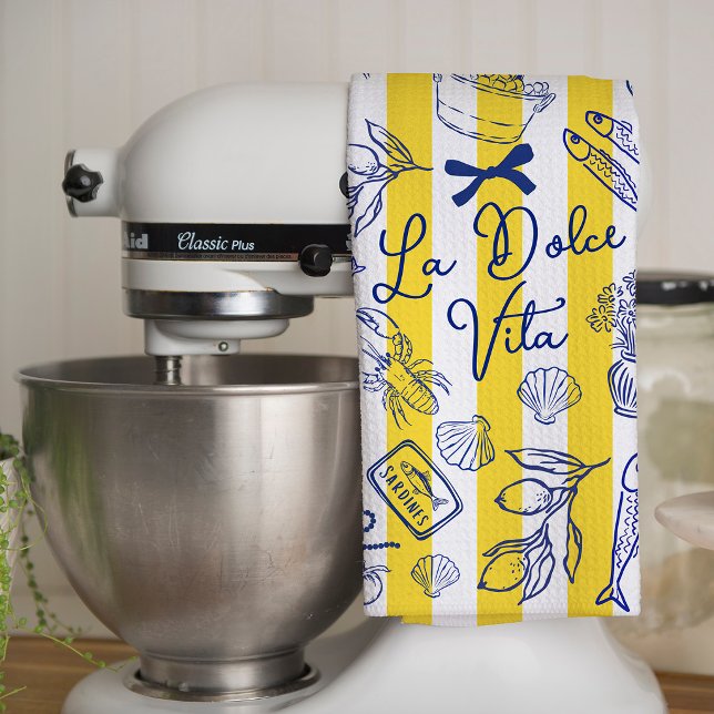Linge De Cuisine La Dolce Vita Whimsical Italian Themed (La Dolce Vita Whimsical Italian Themed Kitchen Towel)