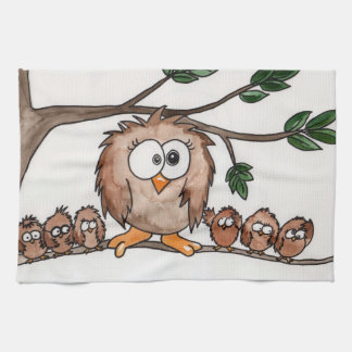 Linge De Cuisine La famille de hibou