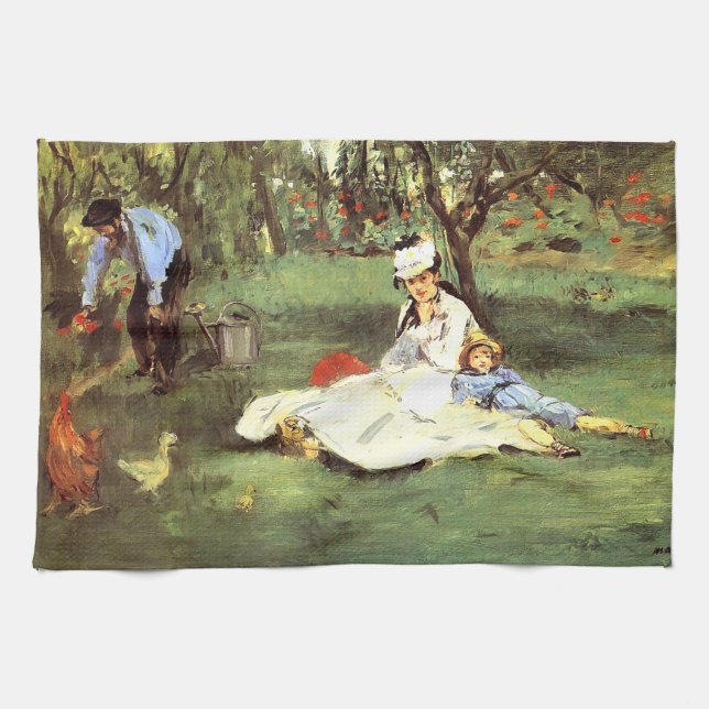Linge De Cuisine La famille Monet dans son jardin Edouard Manet (Horizontal)