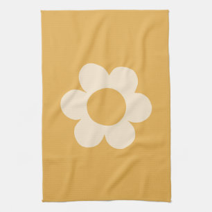 Linge De Cuisine La Fleur 07 Fleur Jaune Retro Florale