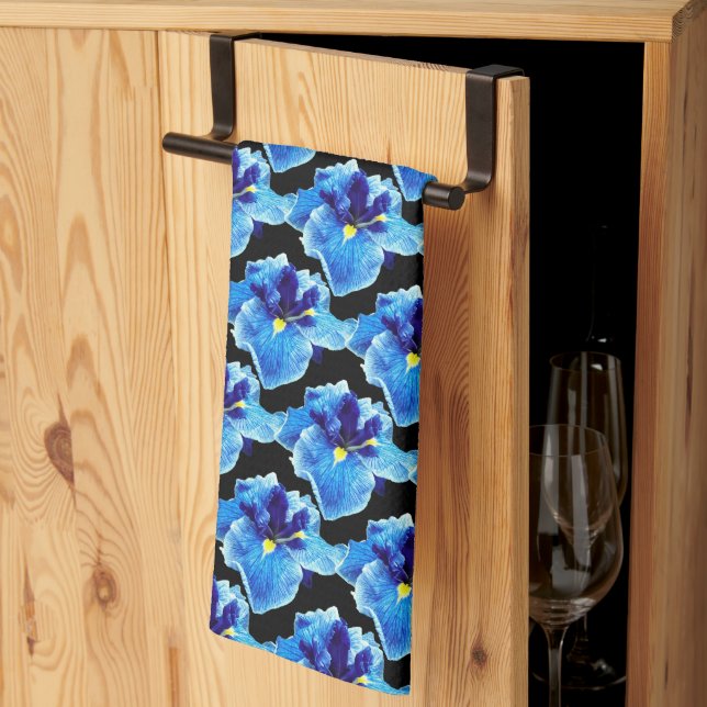 LINGE DE CUISINE LA FLEUR JAPONAISE D'IRIS (Pliage en tiers)