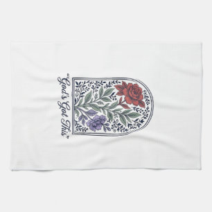 Linge De Cuisine La foi florale vintage de Dieu s'en charge