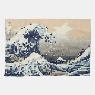 Linge De Cuisine La Grande vague au large de Kanagawa 8 bits Pixel