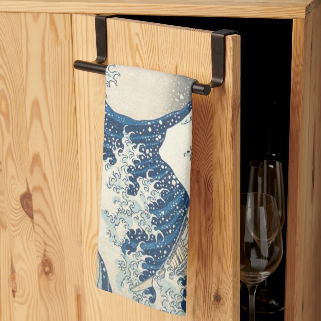 Linge De Cuisine La Grande vague au large de Kanagawa Ukiyo-e Japon (Pliage en tiers)