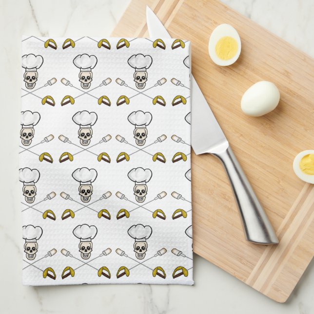 Linge De Cuisine La guimauve croisée par chef de pirate bifurque (Quart Plié)