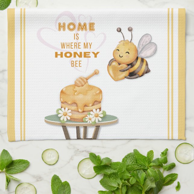 Linge De Cuisine La maison est où est mon abeille (Plié)