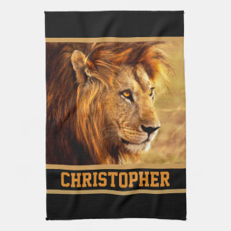 Linge De Cuisine La photographie noble de lion