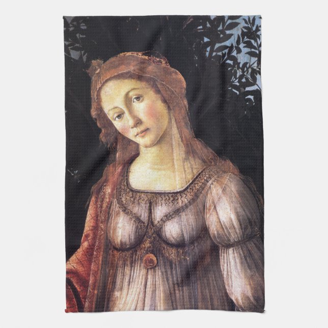 Linge De Cuisine La Primavera en détail par Sandro Botticelli (Vertical)