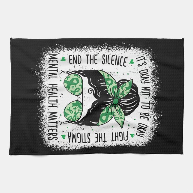 Linge De Cuisine La santé mentale est importante Messy Bun La santé (Horizontal)