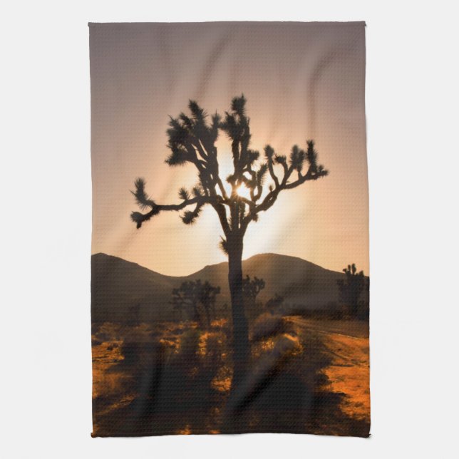 Linge De Cuisine La tombée de la nuit commence à Joshua Tree (Vertical)