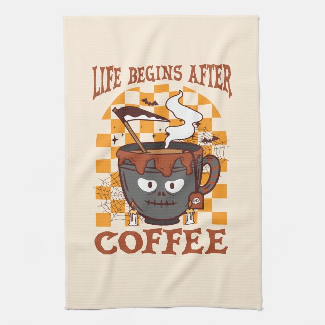 Linge De Cuisine La vie commence après le café (Vertical)