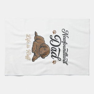 Linge De Cuisine La vie de papa Terre-Neuve est rude Vintage T-shir