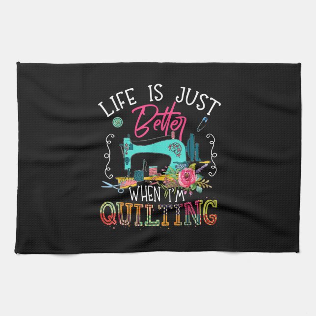Linge De Cuisine La Vie Est Juste Meilleure Quand Je Quitte (Horizontal)